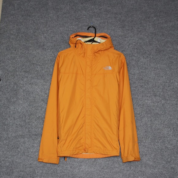 The North Face Hyvent 2.5L Jacket Mens M Orange Hooded Waterproof Rain Light - Picture 5 of 9